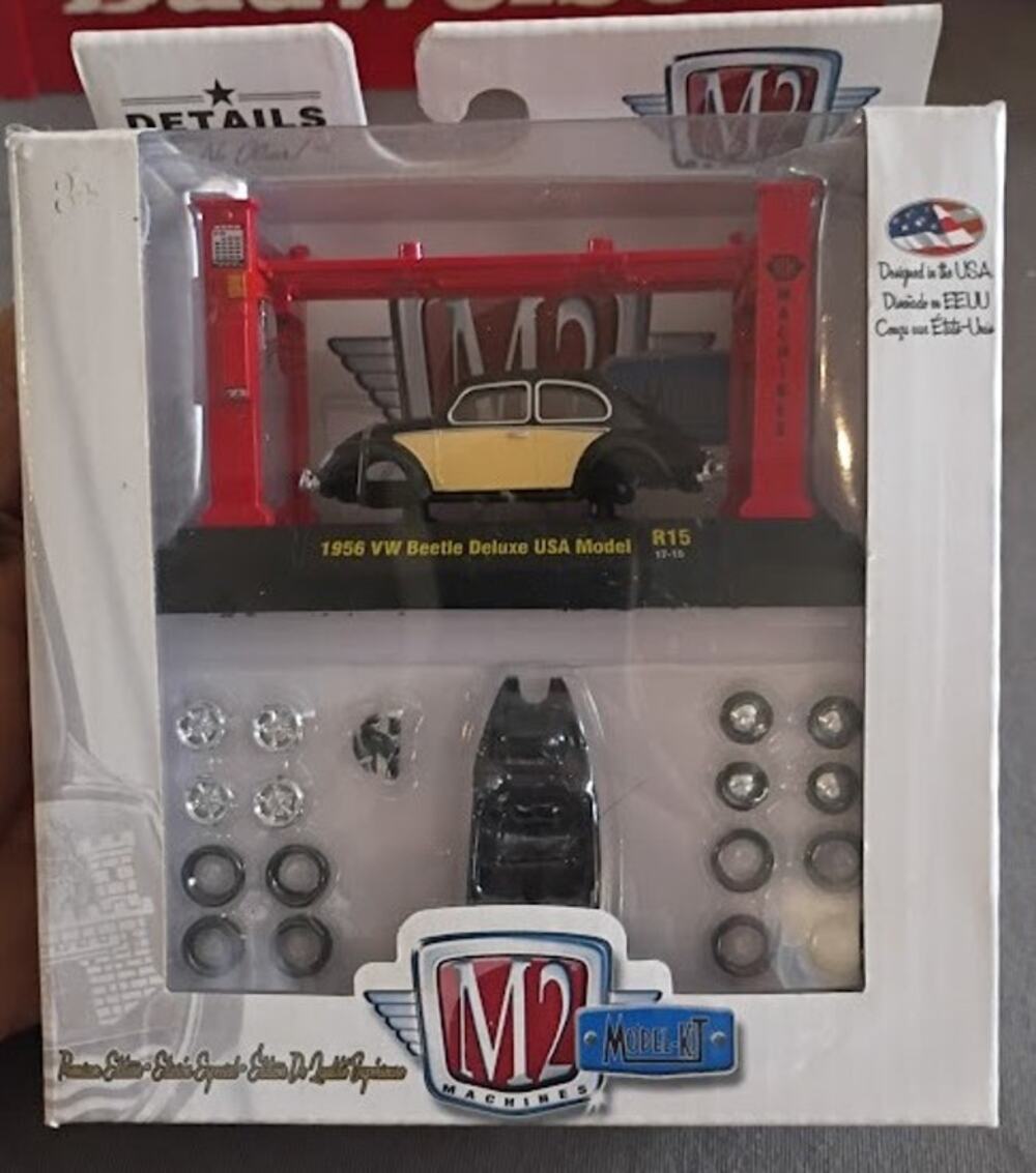 M2 Machines 1956 VW Beetle Deluxe USA Model Kit R15 1:64 Volkswagen Diecast